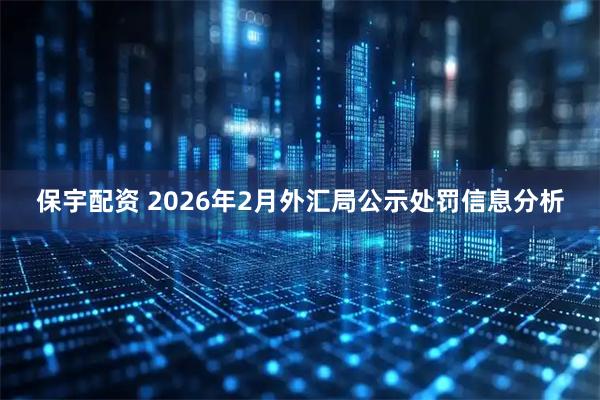 保宇配资 2026年2月外汇局公示处罚信息分析