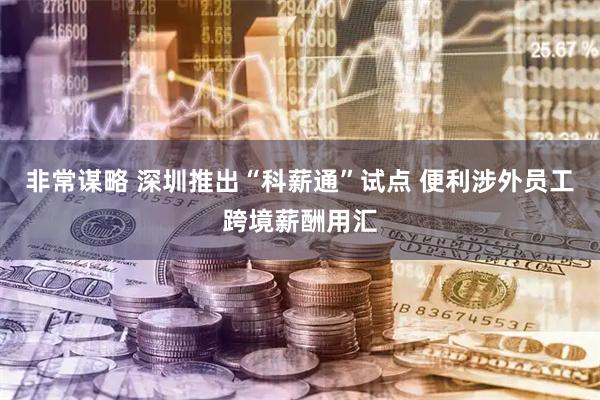 非常谋略 深圳推出“科薪通”试点 便利涉外员工跨境薪酬用汇