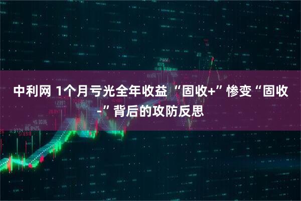 中利网 1个月亏光全年收益 “固收+”惨变“固收-”背后的攻防反思